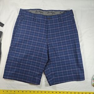 Hogan Blue Plaid Men's Flat Front Shorts